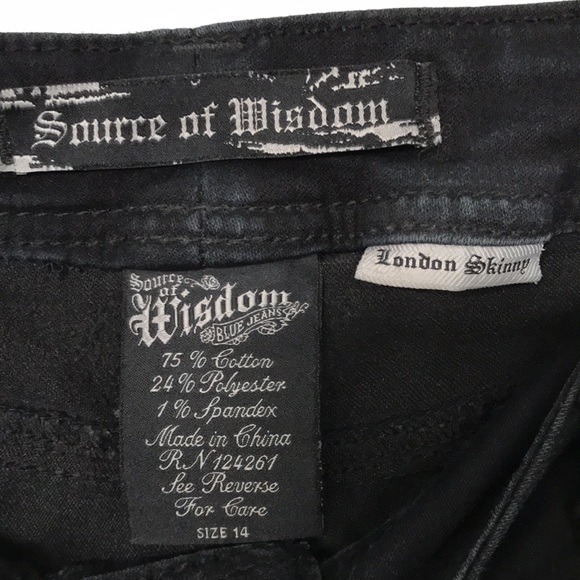 TORRID JEANS LONDON SKINNY (SOURCE OF WISDOM) BLACK SIZE 14 GREAT CONDITION! - Picture 3 of 5